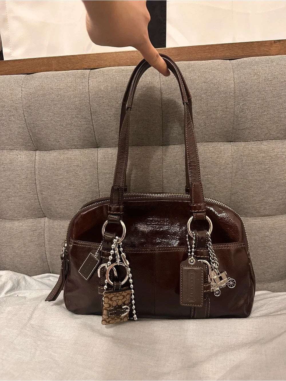 Coach Y2K Bonnie Satchel Brown patent leather